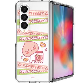 [S2B] Kakao Friends Just Apeach Z Fold 4 Transparent Slim Case-Transparent Case, Hard Case, Wireless Charging-Made in Korea